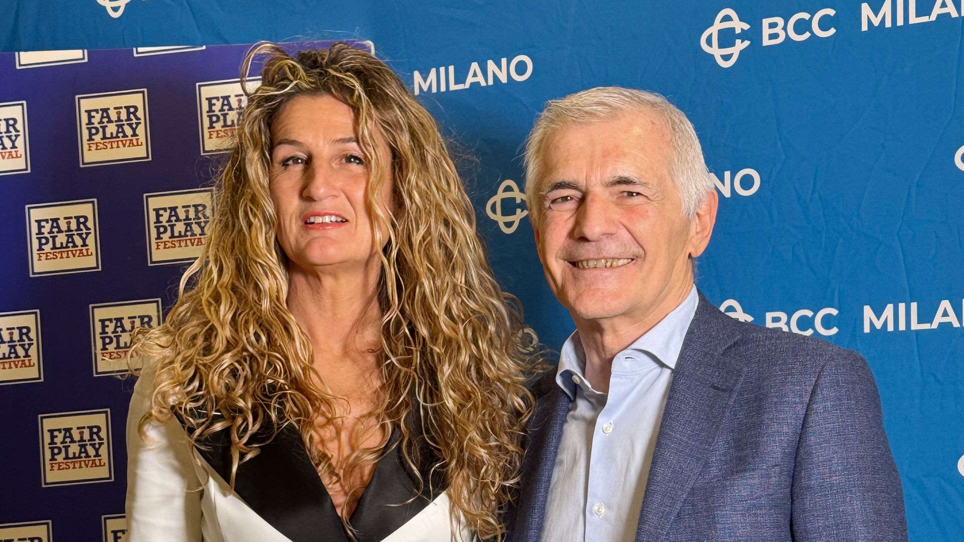 Angela Adamoli, ex cestista azzurra e Giovanni Maggioni